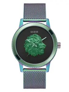 GUESS Male Iridescent Lion Analog Watch