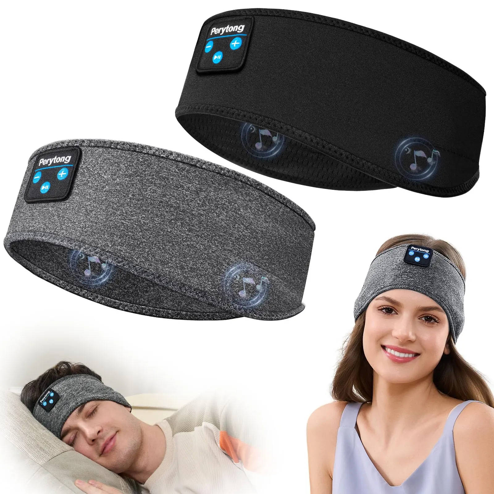 Sleep Headphones Wireless, Bluetooth Sports Headband Headphones with Ultra-Thin HD Stereo Speakers Perfect for Sleeping,Workout,Jogging,Yoga,Insomnia, Air Travel, Meditation