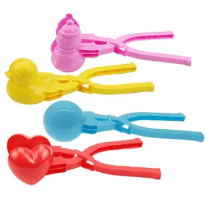 4-Piece Cartoon Snowball Makers Set, Kids Winter Outdoor Game Kit, Durable Plastic, Easy Snowballs, Fun Interactive Sand Toys