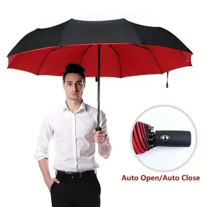 1pc Strong Windproof Travel Umbrella (compact, outstanding, and beautiful), small and sturdy yet lightweight and portable, with an automatic folding umbrella, durable and high-end handle, suitable for cars and backpacks