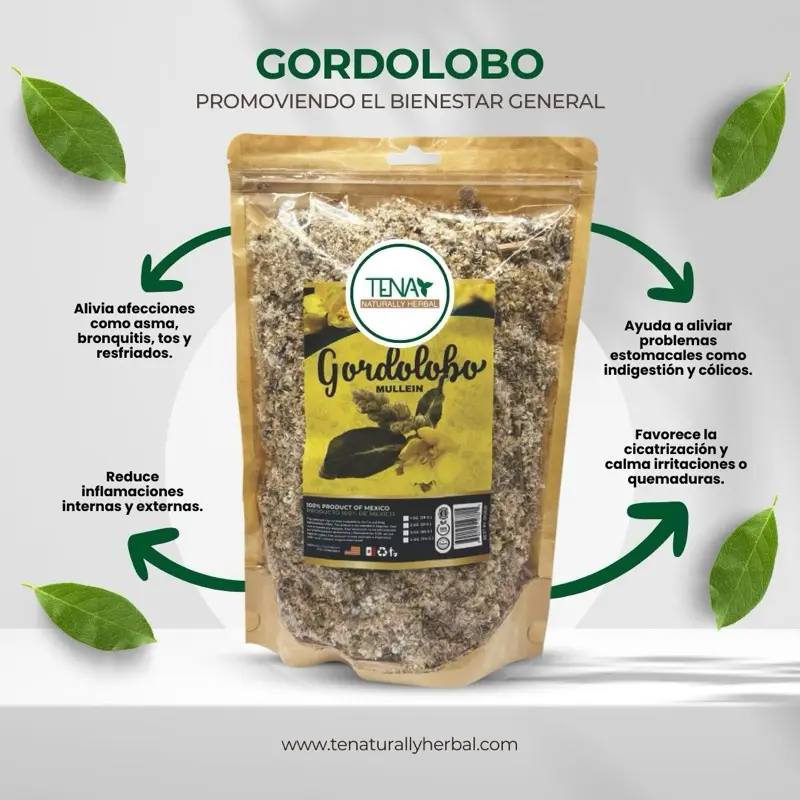 Premium Dried Gordolobo Herb 4 oz Loose Leaf Decaf Tea Bags - Natural Premium Herbal Blend, Caffeine Free, Earthy Aroma, Supports Respiratory Health, Soothes Throat, Resealable Bag, Whole Herbs