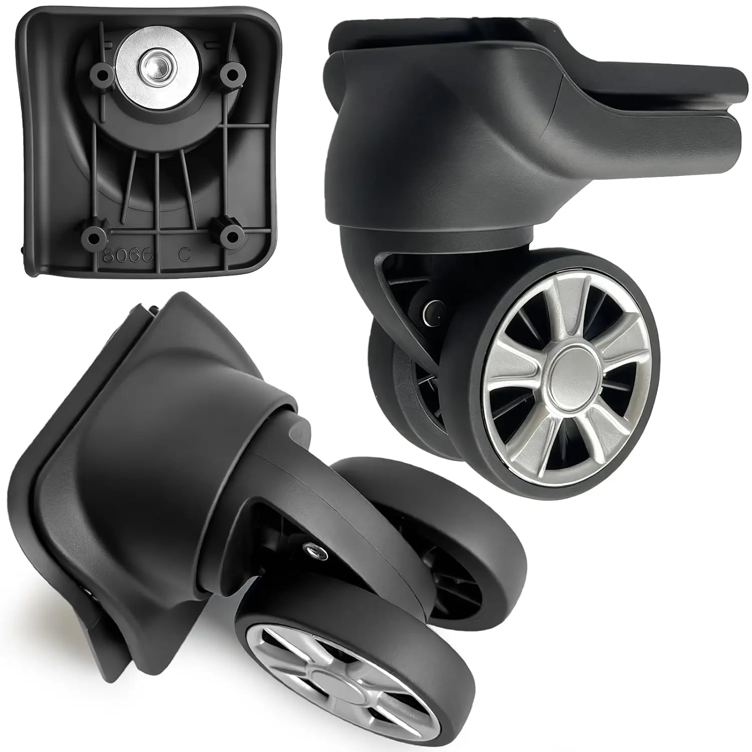 Duel Spinner Luggage Wheels Replacement for Suitcase, Wheels Parts Roller Suitcase Tourister Travel Trunk Caster Luggage Replacement KitGift.
