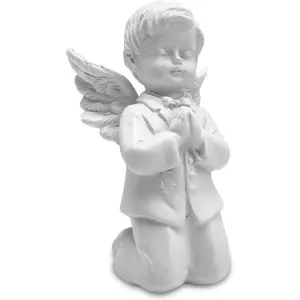 Asng Cherubs Angels Resin Garden Statue Figurine, Adorable Angel Sculpture Memorial Statue, Indoor Outdoor Home Garden Decoration (Praying Cherub-boy)