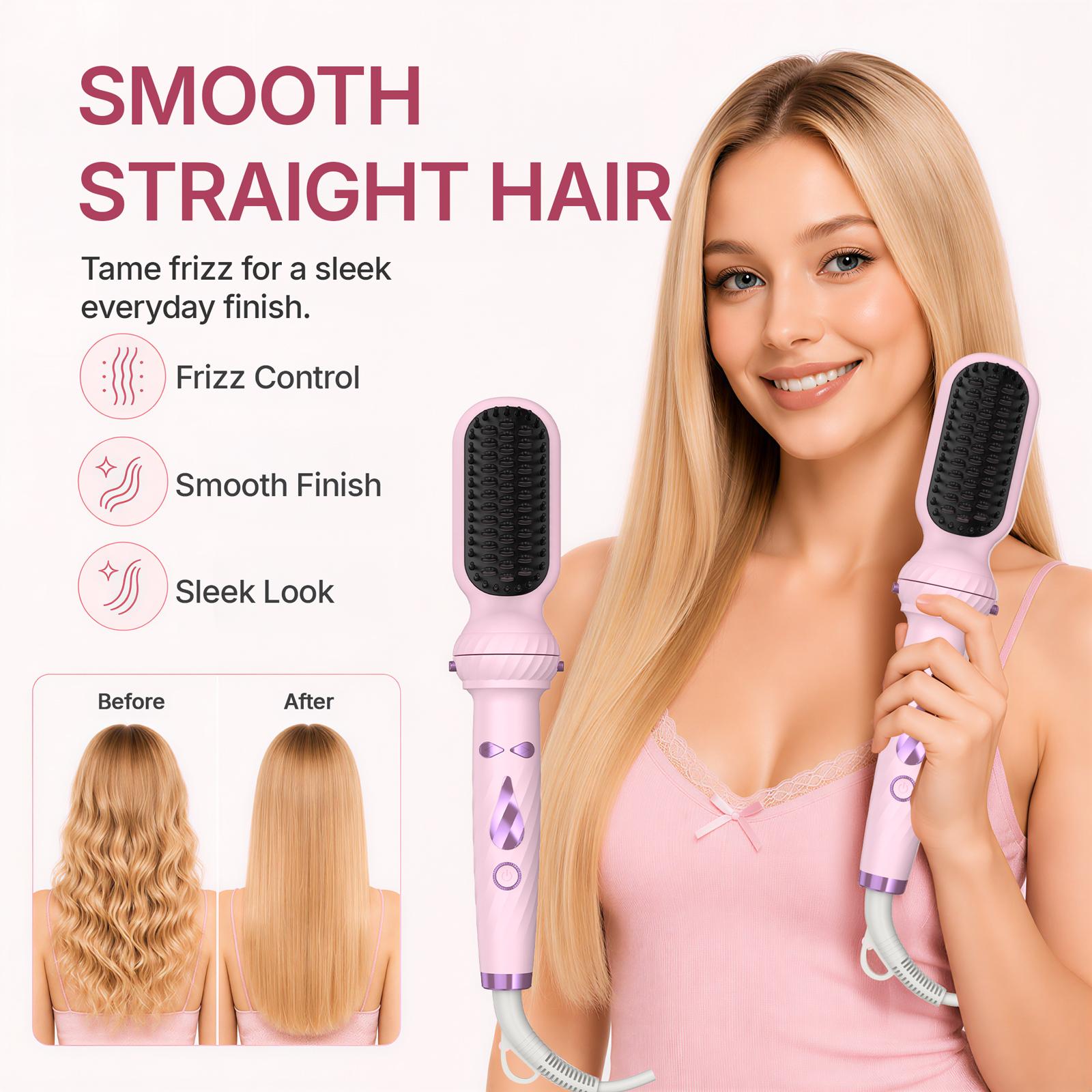 5-in-1 Automatic Rotating Curling Iron Set, Negative Ion Hair Styler for Effortless Curls, Beach Waves & Sleek Straight Looks, Fast Heat-Up, Anti-Scald Design
