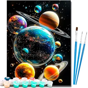 Paint by Numbers Kit for Adults Beginner,Universe Easy Adult Paint by Number Kits on Canvas DIY Painting for Surprise Gift Home Wall Decor 16x20 Inch
