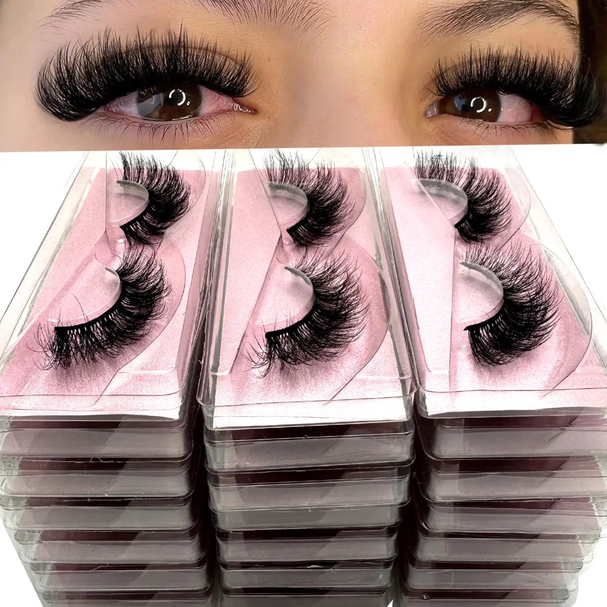 17/18mm Voluminous False Eyelashes, Volume Eyelashes, 21 Pairs Lightweight Natural-Look Eyelash Extensions, DIY False Eyelashes for Eye Makeup, Fluffy Curl Lash Extensions for Women & Girls, Cosmetic