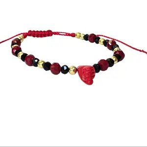 Red Beaded Protective Hand Bracelet - Anti-Evil Eye Shield, Anti-Envy Amulet, Beaded Bracelets