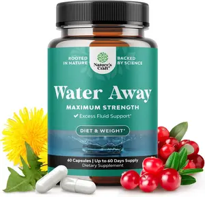 Water Away Herbal Diuretic Pills High Strength - Fluid Retention Supplement with Dandelion Leaf Extract & Green Tea for Bloating Relief for Women & Men - Capsules for Leg & Feet Swelling - 60 Count