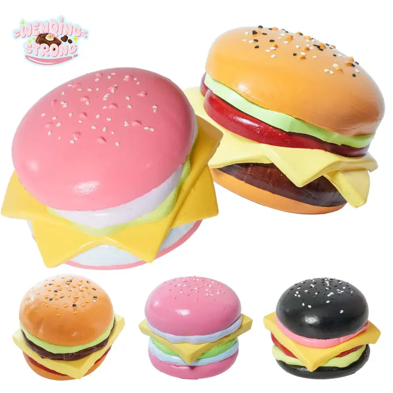 [WenQing Taba Squishy] Handmade taba squishy squishies/hamburger Sticky Squeeze Toys Gift for kids gift Taba taba squishies Gifts For Children's Day Stress Relief Toy Hamburger 207g squishy deck stress ball