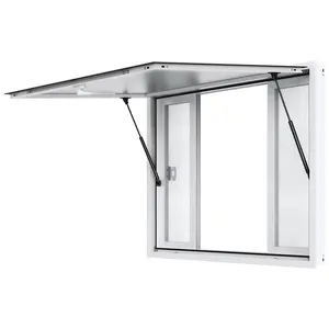 【Summervibes】VEVOR Concession Window for Food Truck,  48"x36" Aluminum Alloy Service Window, Up to 85 Degrees Serving Window with 4 Sliding Windows & Awning Door & Drag Hook, for Food Truck Concession Trailer