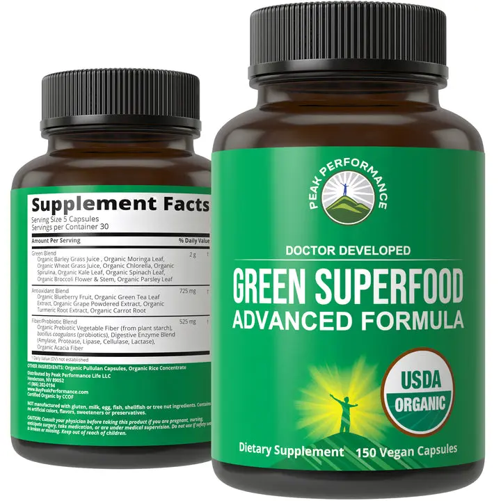 Greens Superfood Capsules USDA Organic