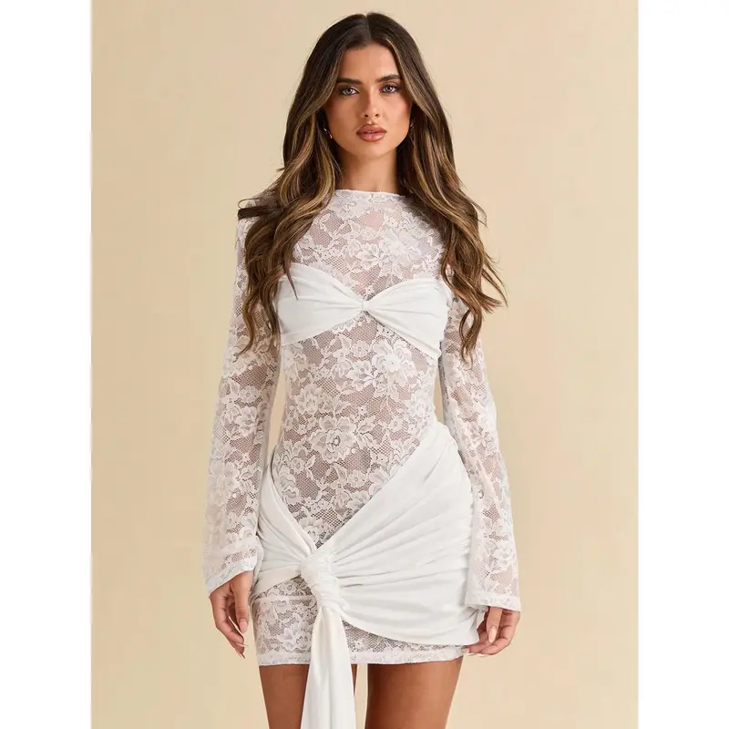 moonlight mini dress Juniper Moonlight Lace Mini Dress White