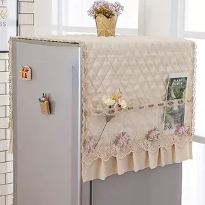 Soft Washing Machine Cover, Durable Cover, Multi-Texture Print Dustproof Cover, Decorative Cover, Fits Refrigerator & Washer, Multifunctional Home Appliance Tablecloth, Appliance Protector with Convenient Side Pockets