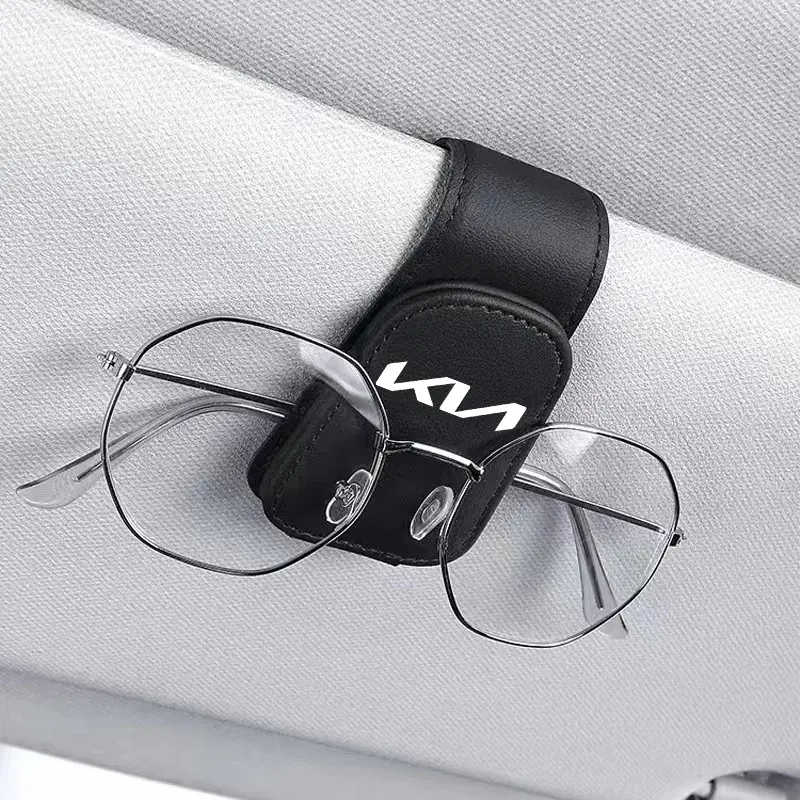 Car Sun Visor Holder Magnetic Leather Glasses Storage Sunglasses Clip Interior Accessories, Car Organization Supplies, Car Organizers For KIA K5 K9 Sorento Ceed Sportage Carnival Stinger Forte Niro Cadenza Soul Telluride Seltos Picanto