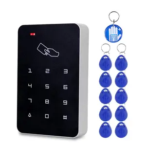RFID Standalone Keypad Access Control Card Reader with Digital Keypad+10 EM4100 Tags for Home/Apartment/Factory Secure System (T22)