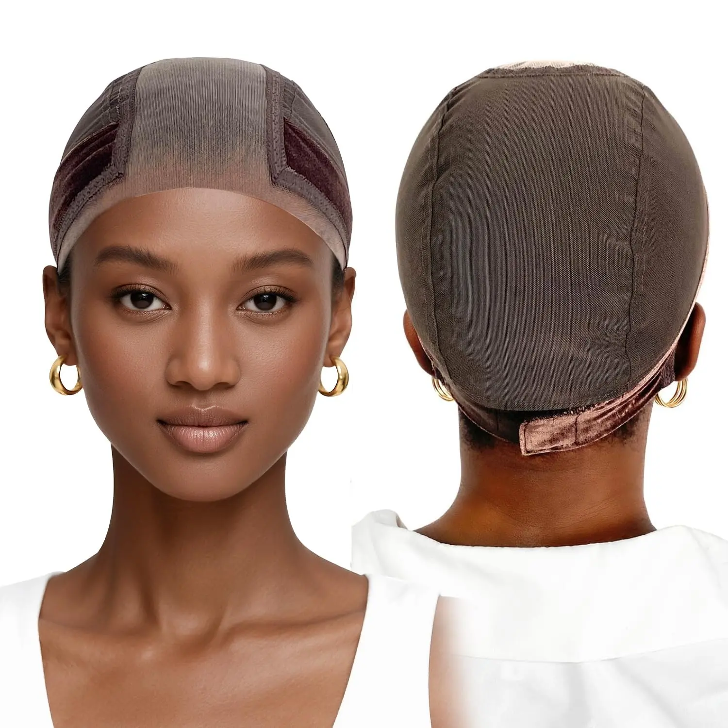 U-Shaped Wig Cap 4x5 Inch Velvet Lace Wig Cap, Breathable Comfortable Hair Accessory, Non-Irritating Roll Curl Protection, Wig Grip Cap