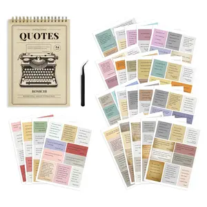 24 Sheets 246pcs Word Quote Stickers ,Scrapbook Supplies- Scrapbook & Junk Journal Supplies for Bullet Journal, DIY Craft Card Making,TikTokShopJumpstartSale