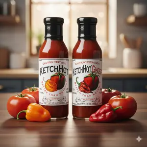 KetchHot Spicy Ketchup Sampler Pack – Habanero & Ghost Pepper Gourmet Sauce | Extra Hot  Flavor & Zesty | 15oz Bottles (Pack of 2)