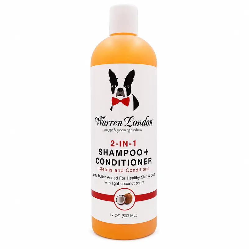 2-in-1 Dog Shampoo & Conditioner Liquid Grooming Products - Coconut, 17 oz, Clean & Fur Nourishing for Shiny Coat