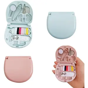 2 Pack Mini Travel Sewing Kit - Portable Heart-Shaped Box