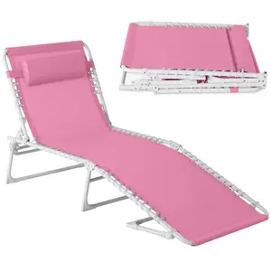 Best Choice Products Patio Chaise Lounge Chair, Outdoor Portable Adjustable Pool Recliner w/ Pillow