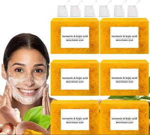 Lemon Turmeric &Soap Bar, Summer Face & Body Wash for Men & Women, Daily Skincare Cleanser Sets with Soap Saver Bags, Cleansing