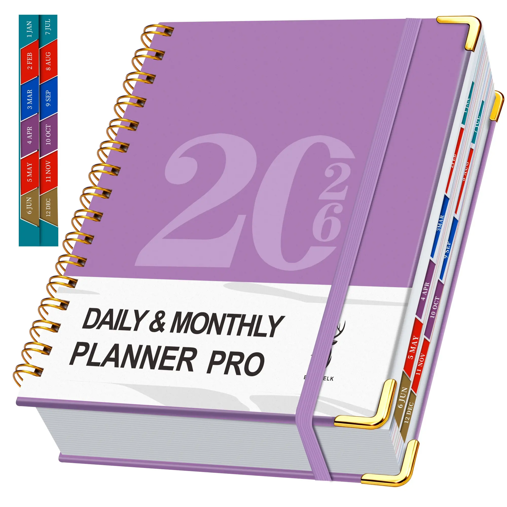 2026 Plan Book Spiral Bound Planner, Productivity Planner, Planner Calendar, 400 pages Weekly and Monthly Organizers, Stickers, Double Sided Binding, Built in Pockets, Time Management, Daily Records, Office Stationery Supplies