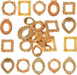 14Pcs Vintage Resin Picture Frame Mini Antique Photo Frame DIY Small Picture Frames Mini Vintage Frame Antique Photo Frames for Jewelry Display Photography Wall Decor (Very Mini!) - Home Improvement.