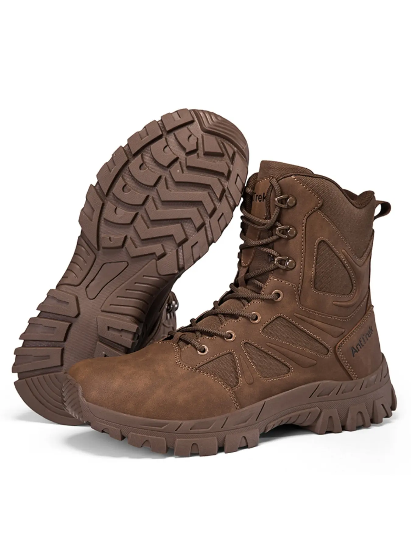 Men's High-Top Tactical Desert Boots Army Shoes Closed, Outdoor Hiking Shoes, Reinforced Impact Resistant Toe, Ankle Support, Non-Slip Sole, Waterproof Upper, Lightweight, High Cut Shoes