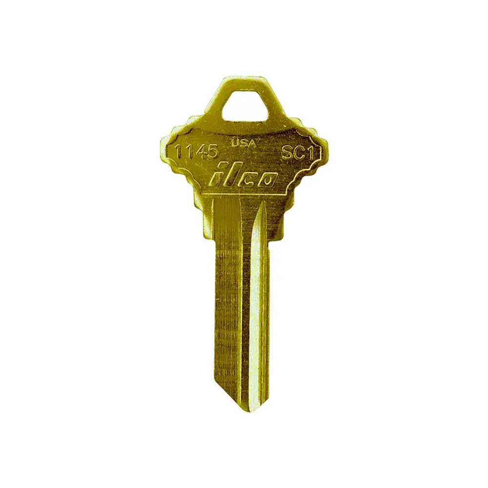 Brass 5-Pin Schlage Key Blank - 1145 Model, ILCO Part #SC1, SLG-3E-BR (250 Pack), Not Sure