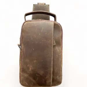 Full grain leather crossbody bag