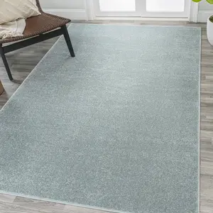 JONATHAN Y Haze Solid Low-Pile Indoor Light Blue Area Rug; for Living Room, Kitchen, Bedroom, Dining Room, Office