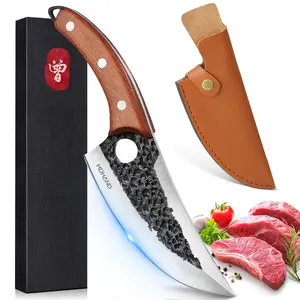 Knife Japan Kitchen Upgraded Viking Knives with Sheath Hand Forged Butcher for Meat Cutting Japanese Cooking Sharp Cleaver Chef and Outdoor Camping, BBQ#Summervibes
