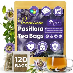 120 Pasiflora Pasion Flower Tea Bags, 100% Natural & Pure Pasiflora Passion Flower. Passion Flower Herbal Tea. Pasiflora Flower Tea. No Sugar, No Caffeine, No Gluten, Vegan. Beverage