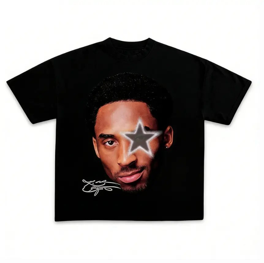 Lady's Comfortable Cotton Everyday Short-Sleeve T-Shirt, Women's Star Portrait Signature Print Basketball Fan Streetwear Top