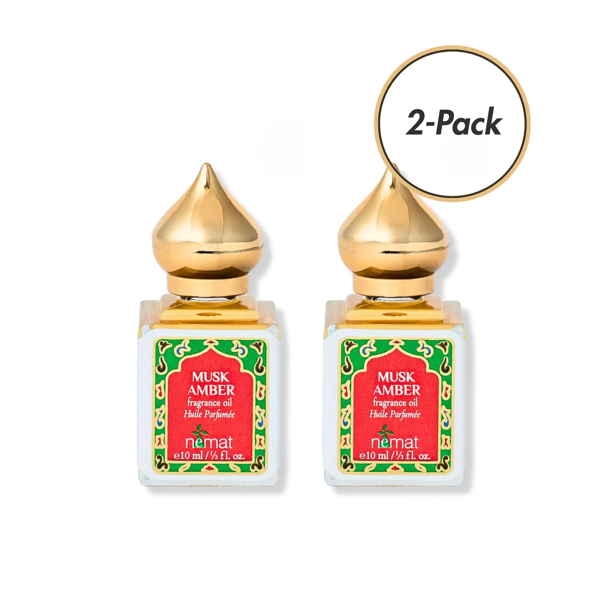 Nemat Musk Amber Perfume Oil — 2 pack ($42 value) — Balsamic Amber Incense Scent