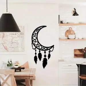 Dream Catcher Pattern Metal Wall Art, Boho Mandala Design Wall Decor, Wall Decal for Home Living Room Bedroom, Home Decor