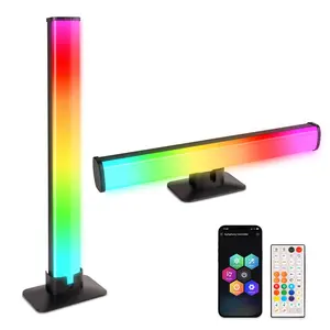 Smart LED Light Bars 2 Pack 11" RGB Gaming Lights 16 Million Colors Changing Sync with Music Dimmable Desk Lamp for PC TV Backlight Mood Lighting Bar with Remote Control & AI Dynamic Color Changing