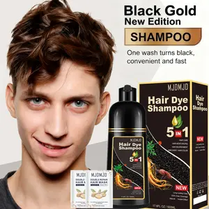 【Buy 1 Get 2 Free】Dark Brown Hair Dye Shampoo 5-in-1 – Instant Hair Color for Men & Women, 100% Gray Coverage in Minutes, Natural Herbal Formula for All Hair Types, Easy to Use & Long Lasting (500ml) with Free Hair Mask