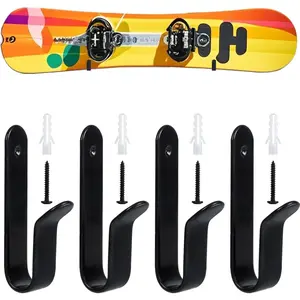 4 Pack Snowboard Wall Mount Clips Holders Wall Rack Wall Mount Storage Display for Room Garage