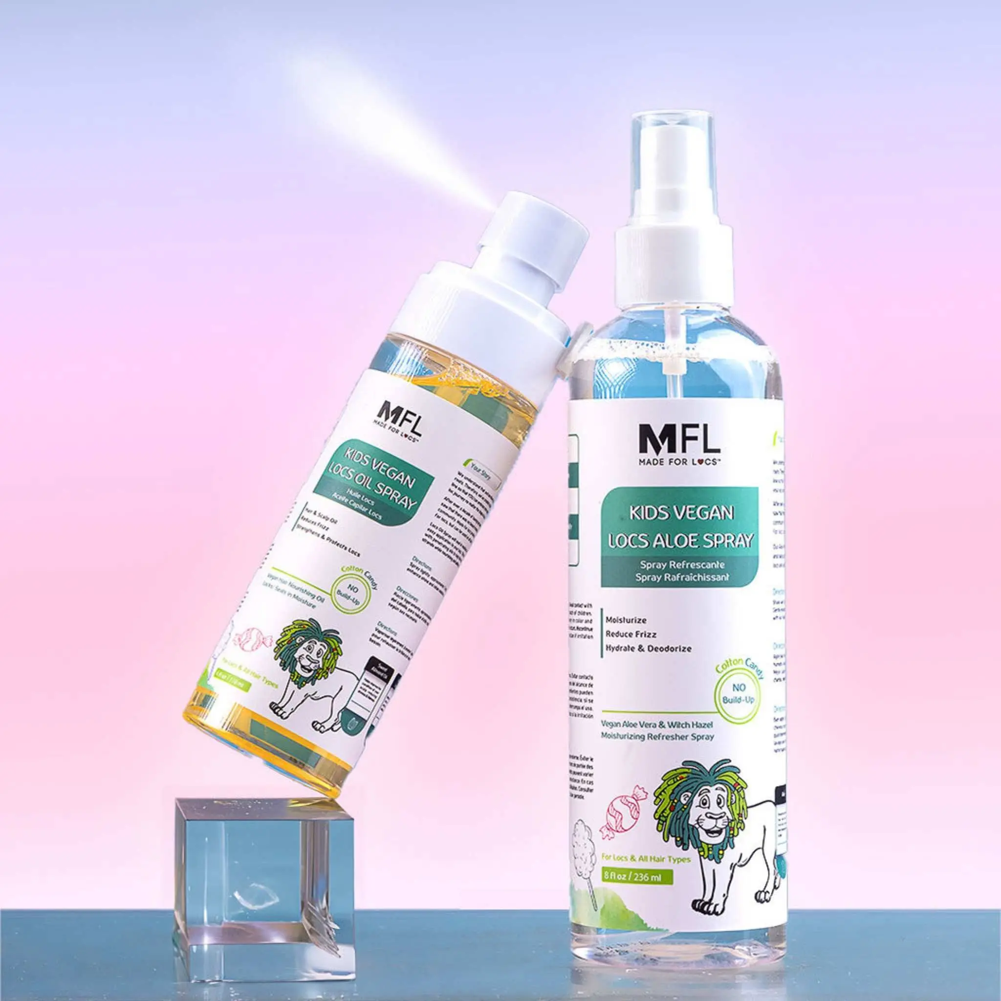 Kids Vegan Locs Aloe Refresher& Oil Spray Bundle