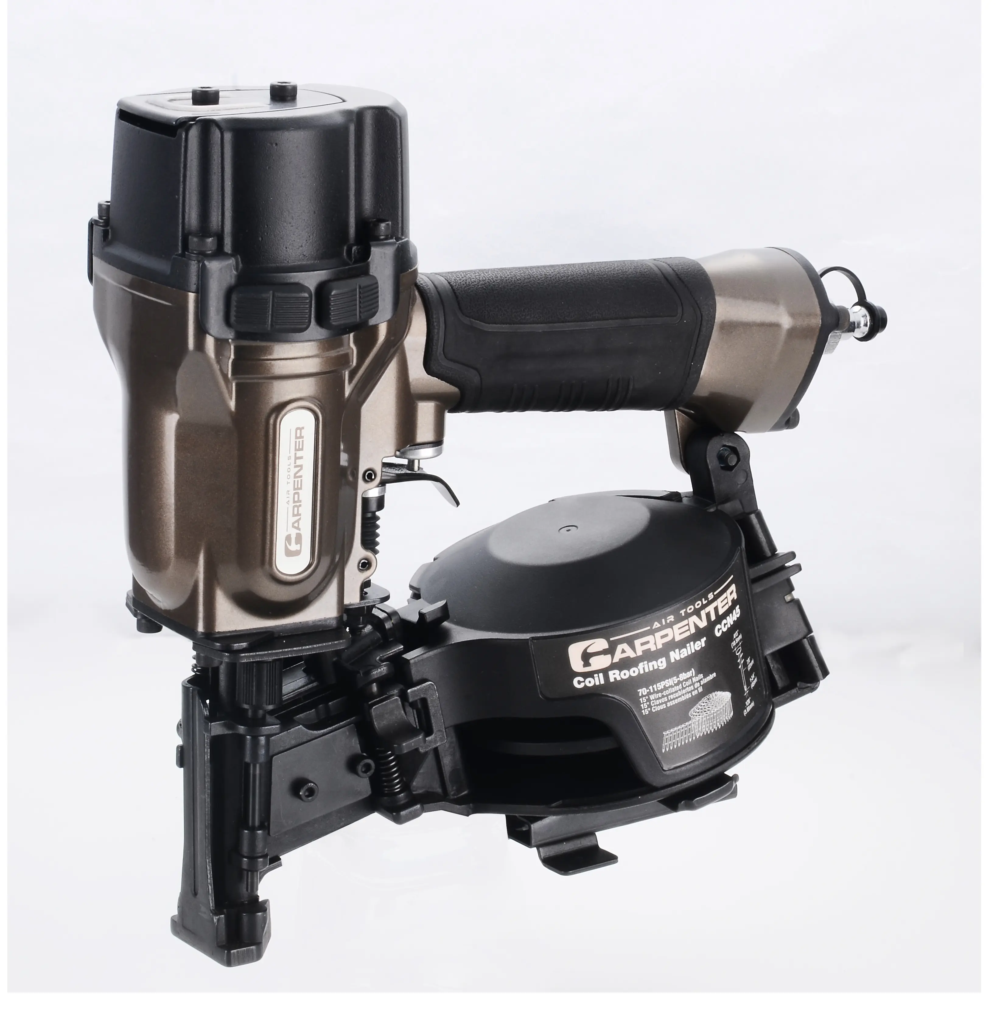 Carpenter CCN45 7/8" To 1 3/4" 15° Pneumatic Coil Roofing Nailer/Clavadora neumática de bobina para techos Carpenter CCN45 (7/8" a 1 3/4", 15°) Tool Power Tool
