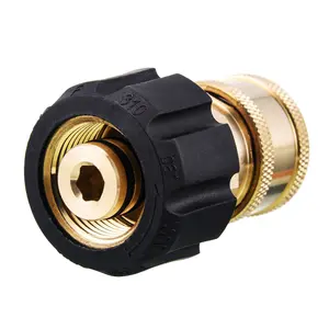 Pressure Washer Quick Connect Adapter, 3/8 Inch Socket to M22 14mm Metric Fitting for Pressure Washer Gun and Hose, 5000PSI fathersdaygift