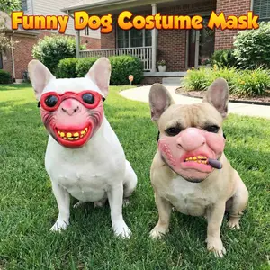 Funny Dog Costume Mask, Goofy Laughing Mouth Dog Muzzle Cover, Novelty Big Lips Head Mask for Pets, Party and Photo Props