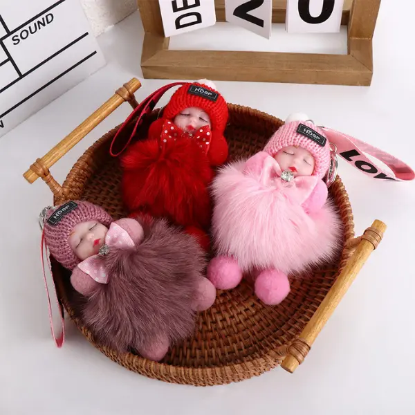 Chic Faux Fur Pom Pom Keychain with Buckle Trendy Fun Accessory for Phones Bags Perfect Gift for Women Girls Soft Plush Design