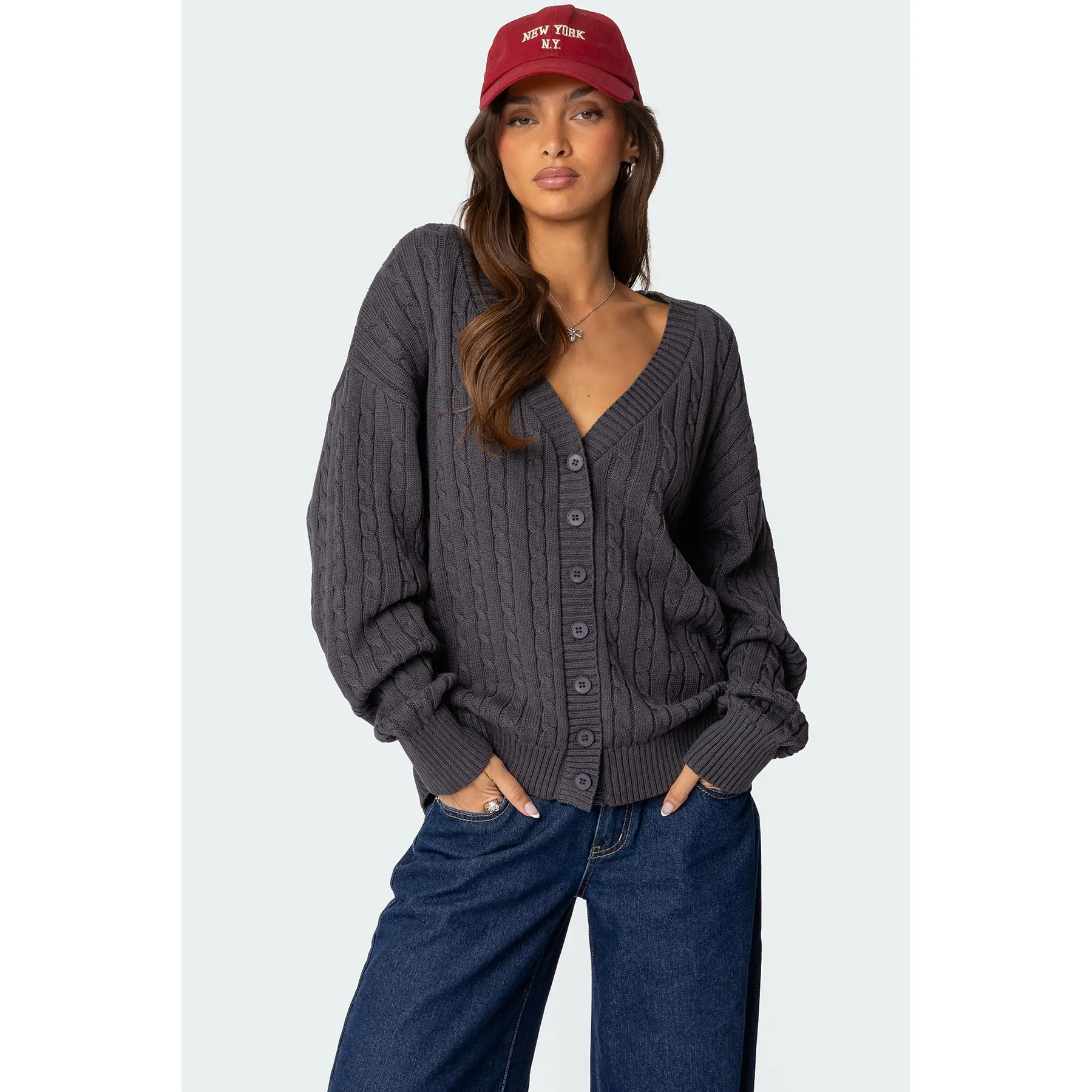 Francine Oversized V Neck Cardigan