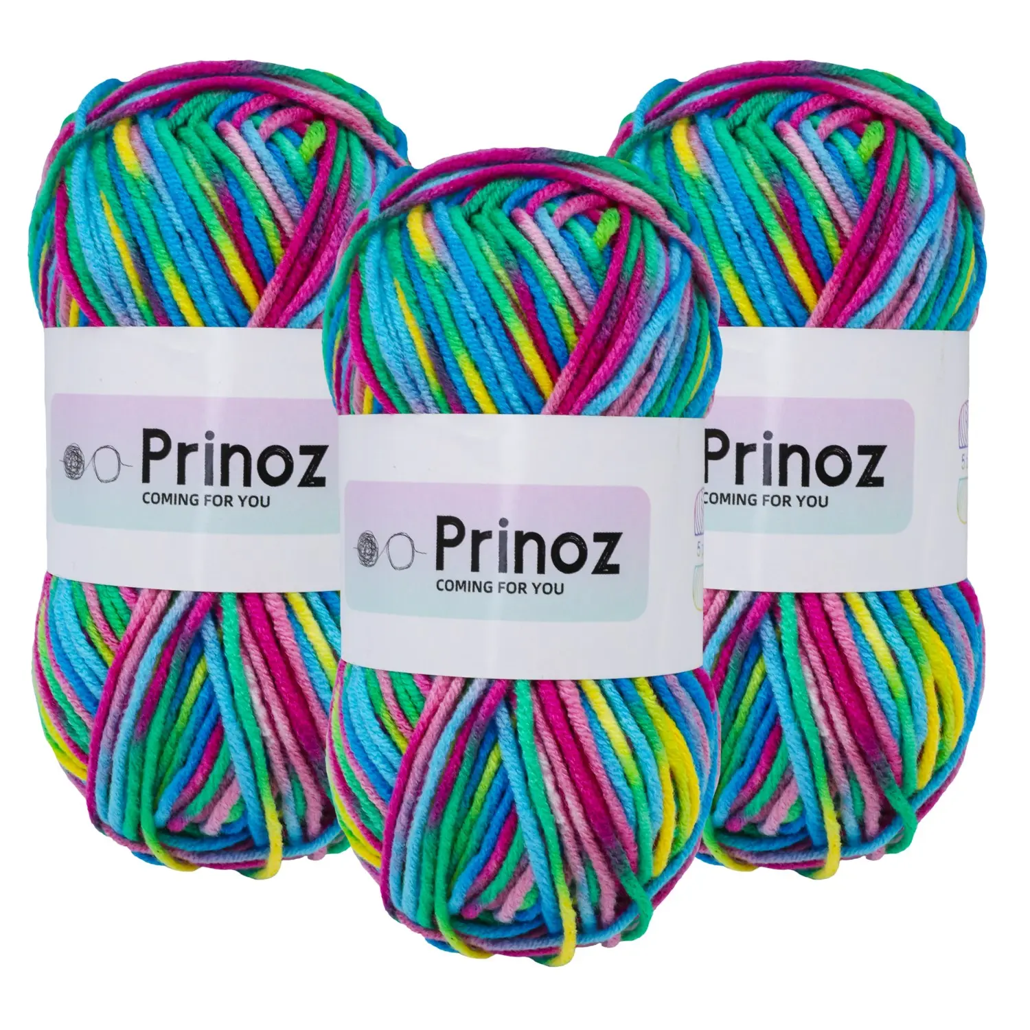 3-Pack 5-Strand Colorful Yarn for Knitting, 50g Acrylic Bulk Yarn for Sweaters, Dolls, Hats, Flowers, Ideal for Crafting Projects