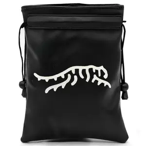 Black Abstract Tiger Durable & Waterproof Golf Valuables Pouch, PU Leather Golf Tee Pouch with Drawstring Closure, Golf Pack, Golf Accessory, Accessories for Men Golfers Dad Birthday Retirement Fathers Day Gift Idea