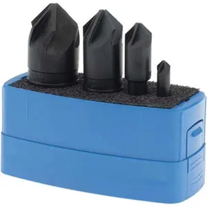 M.A. Ford 4-Piece High-Speed Steel Single-End Countersink Set, 1/4 to 1" Head Diam, 90° Included Angle, 1-1/2 to 2-3/4" OAL, 1/4 to 1/2" Shank Diam, 6 Flutes (79000013), Set Of Four
