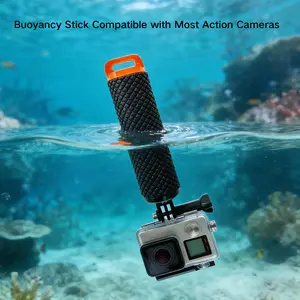 Universal Floating Hand Grip for Action Cameras, Anti-Sinking Underwater Handle with Anti-Slip EVA Grip, Silicone Storage, Wrist Strap, Compatible with All Action Cameras